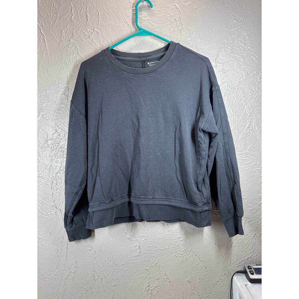 ATHLETA Charcoal Gray Pullover Sweatshirt Womens Oversized Size XS
